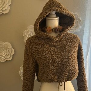 SHEIN Brown Teddy Hoodie